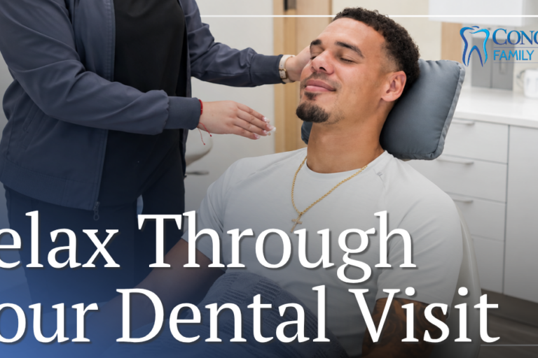man relaxing in dental chair
